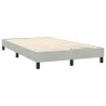 Sommier à lattes de lit et matelas gris clair 120x220cm velours 