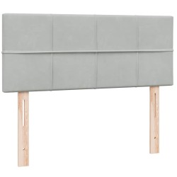 Sommier à lattes de lit et matelas gris clair 120x220cm velours 