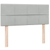 Sommier à lattes de lit et matelas gris clair 120x220cm velours 