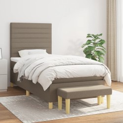 Sommier à lattes de lit avec matelas Taupe 80x200 cm Tissu 