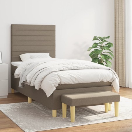 Sommier à lattes de lit avec matelas Taupe 80x200 cm Tissu 