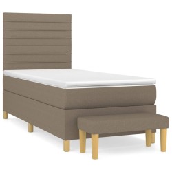 Sommier à lattes de lit avec matelas Taupe 80x200 cm Tissu 