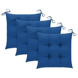 Chaises de jardin lot de 4 avec coussins Bois de teck massif 
