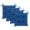 Chaises de jardin lot de 4 avec coussins Bois de teck massif 