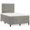 Sommier à lattes de lit et matelas gris clair 120x190cm velours 