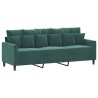 Ensemble de canapés 2 pcs avec coussins Vert foncé Velours 