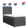 Sommier à lattes de lit avec matelas Gris foncé 80x200 cm Tissu 