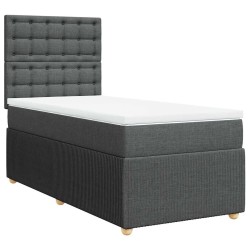 Sommier à lattes de lit avec matelas Gris foncé 80x200 cm Tissu 