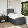 Sommier à lattes de lit avec matelas Gris foncé 80x200 cm Tissu 
