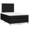 Sommier à lattes de lit matelas et LED noir 120x190 cm tissu 