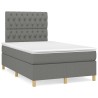 Sommier à lattes de lit avec matelas gris foncé 120x190cm tissu 
