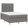 Sommier à lattes de lit avec matelas gris foncé 120x190cm tissu 