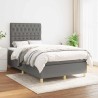 Sommier à lattes de lit avec matelas gris foncé 120x190cm tissu 