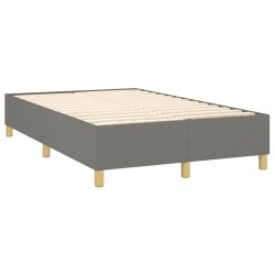 Sommier à lattes de lit avec matelas gris foncé 120x190cm tissu 