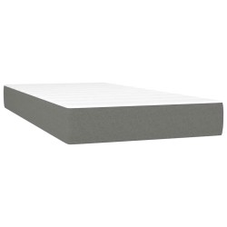 Sommier à lattes de lit avec matelas gris foncé 120x190cm tissu 