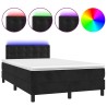 Sommier à lattes de lit avec matelas et LED Noir 120x200 cm 