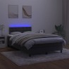 Sommier à lattes de lit avec matelas et LED Noir 120x200 cm 