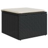 Salon de jardin 6 pcs avec coussins noir résine tressée 