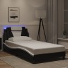 Cadre de lit avec LED sans matelas noir et blanc 100x200 cm 