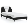 Cadre de lit avec LED sans matelas noir et blanc 100x200 cm 