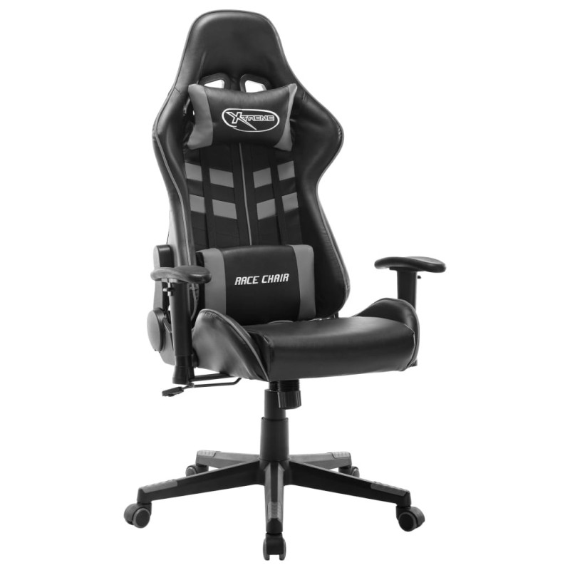 Chaise de jeu Noir et gris Cuir artificiel Chaise de jeu Noir et gris Cuir artificiel