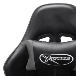 Chaise de jeu Noir et gris Cuir artificiel 
