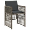 Chaises de jardin avec coussins lot de 4 gris résine tressée 