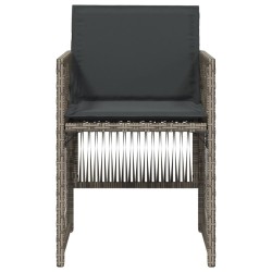 Chaises de jardin avec coussins lot de 4 gris résine tressée 