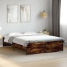 Cadre de lit sans matelas chêne fumé 160x200 cm 