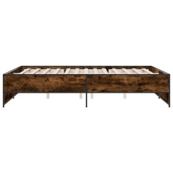 Cadre de lit sans matelas chêne fumé 160x200 cm 