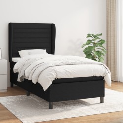 Sommier à lattes de lit et matelas Noir 80x200 cm Tissu 