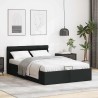 Cadre de lit à rangement hydraulique sans matelas avec LED noir  
