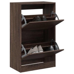 Armoire à chaussures chêne marron 60x34x96,5 cm bois ingénierie 