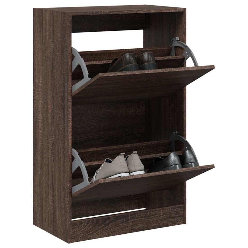 Armoire à chaussures chêne marron 60x34x96,5 cm bois ingénierie Armoire à chaussures chêne marron 60x34x96,5 cm bois ingénierie
