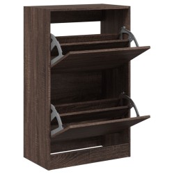 Armoire à chaussures chêne marron 60x34x96,5 cm bois ingénierie 