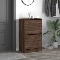 Armoire à chaussures chêne marron 60x34x96,5 cm bois ingénierie 