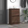 Armoire à chaussures chêne marron 60x34x96,5 cm bois ingénierie 