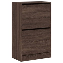 Armoire à chaussures chêne marron 60x34x96,5 cm bois ingénierie 