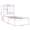Cadre de lit sans matelas 75x190 cm bois massif 