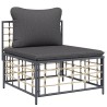 Salon de jardin 5 pcs avec coussins anthracite résine tressée 