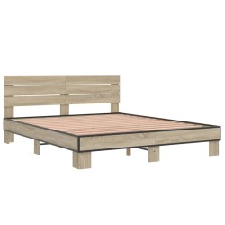 Cadre de lit sans matelas chêne sonoma 150x200 cm 