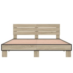Cadre de lit sans matelas chêne sonoma 150x200 cm 