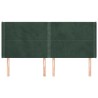 Tête de lit avec oreilles Vert foncé 203x16x118/128 cm Velours 