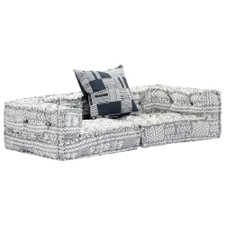 Pouf modulaire à 2 places Gris clair Tissu 