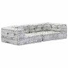 Pouf modulaire à 2 places Gris clair Tissu 
