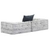 Pouf modulaire à 2 places Gris clair Tissu 