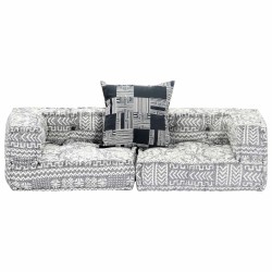Pouf modulaire à 2 places Gris clair Tissu 