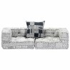 Pouf modulaire à 2 places Gris clair Tissu 