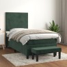 Sommier à lattes de lit avec matelas Vert foncé 100x200 cm 