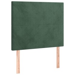 Sommier à lattes de lit avec matelas Vert foncé 100x200 cm 